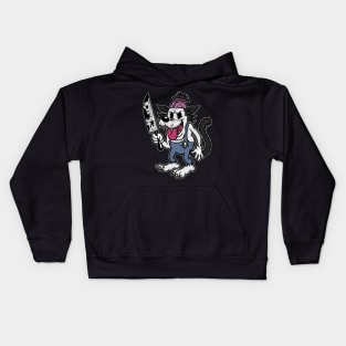 Big Bad Wolf with Knife Creepy Cute Graphic Horror Kids Hoodie